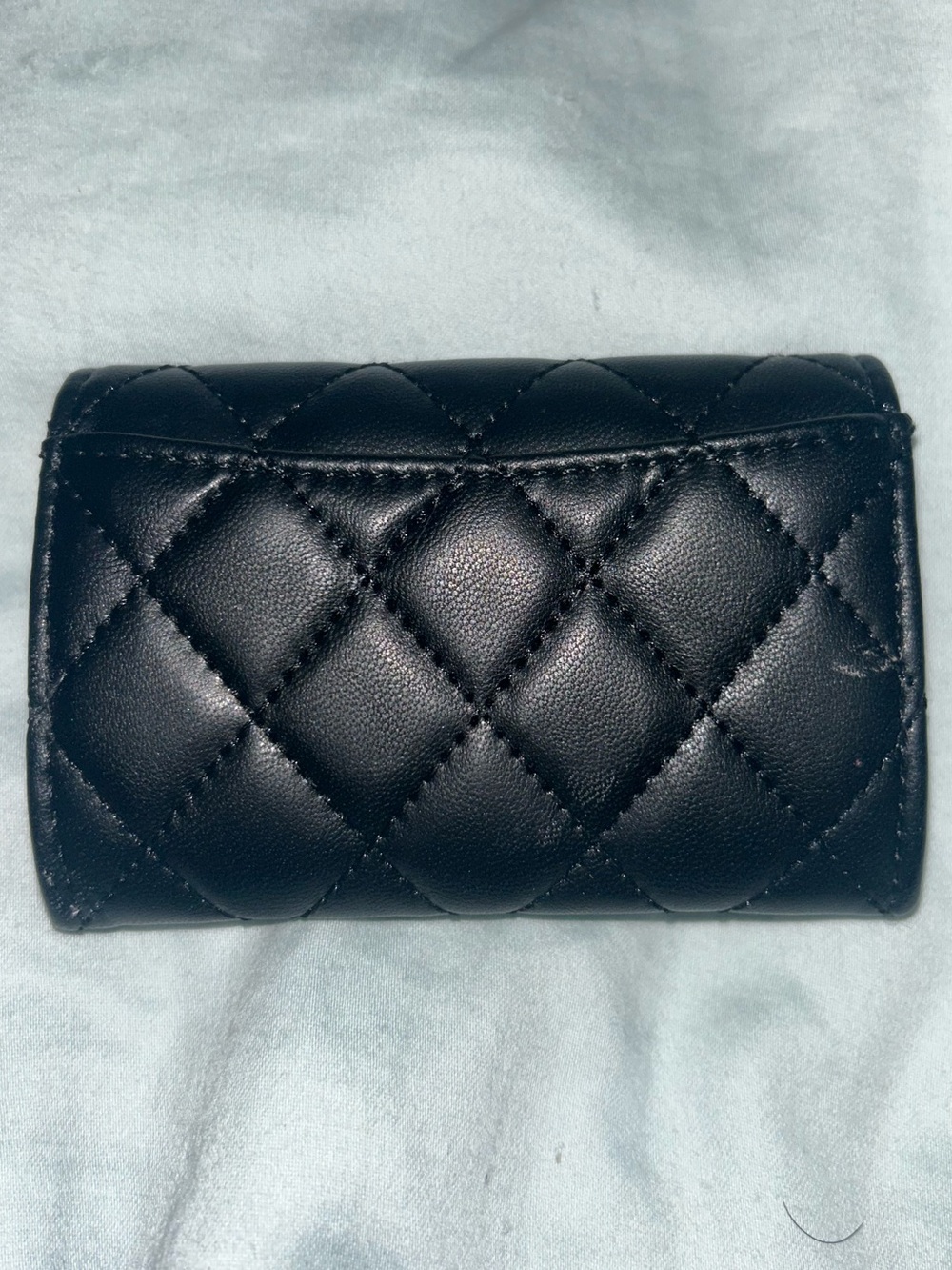 CHANEL Black Quilted Leather Key Pouch with Gold CC - Picture 2 of 3